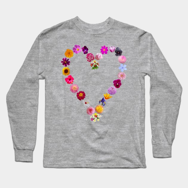 Floral Heart for Valentines Day Long Sleeve T-Shirt by ellenhenryart